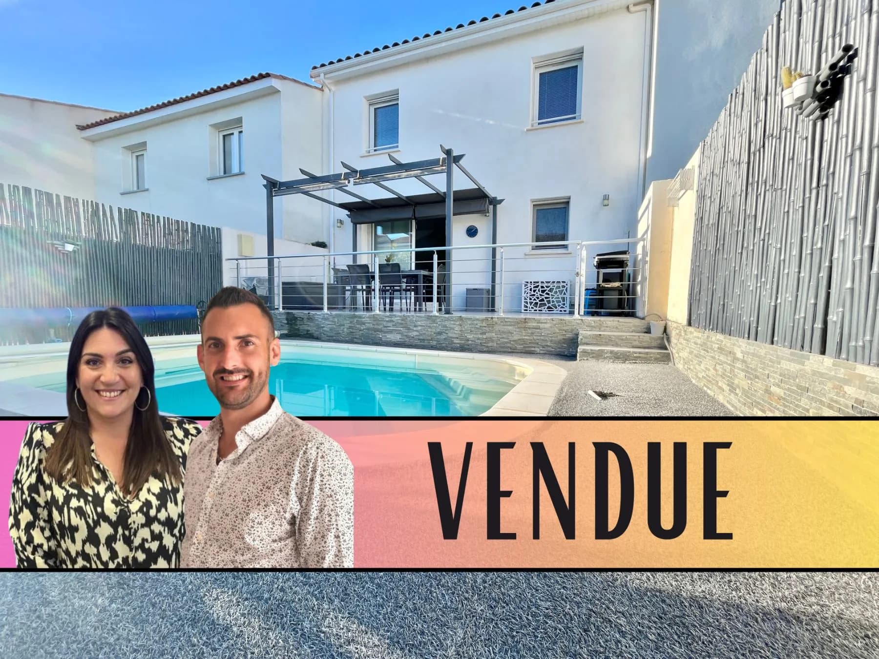 Maison récente, 3 chambres, garage, piscine