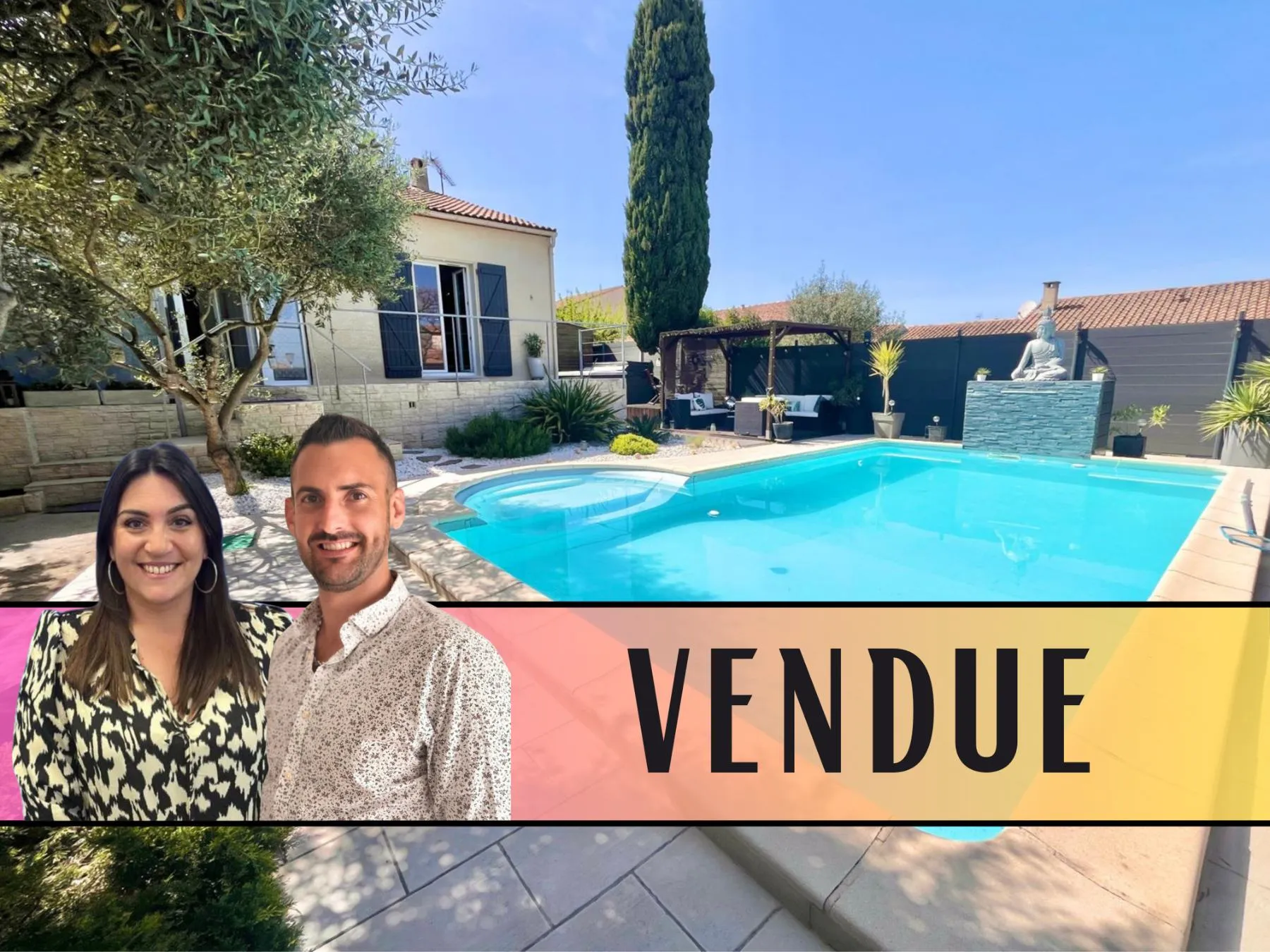 Maison au calme, 3 chambres, garage, piscine